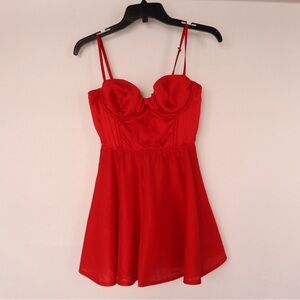 Victoria Secret Red Babydoll Micro Mini Strap Dress
